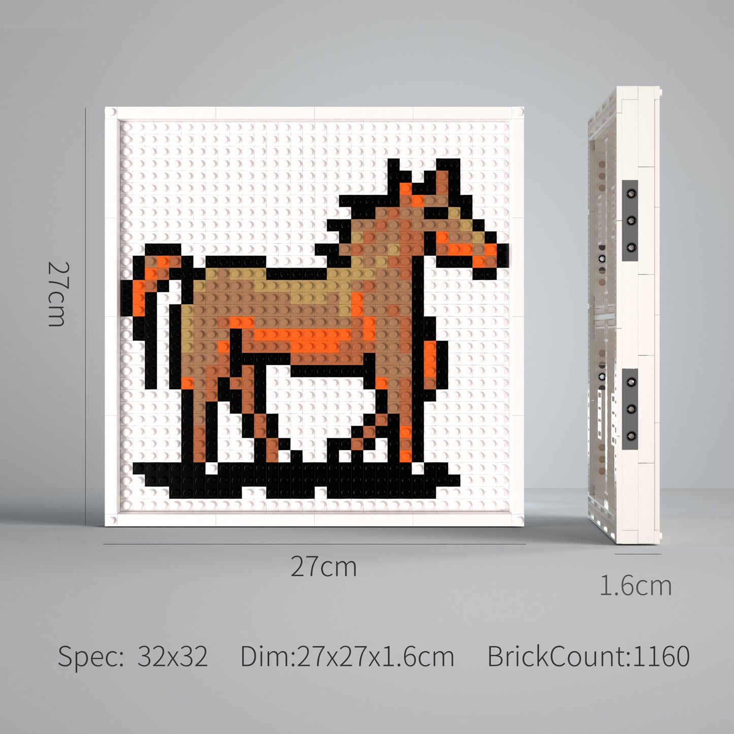 Majestic Horse Building Brick Pixel Art - 32*32 Modular Compatible with Lego