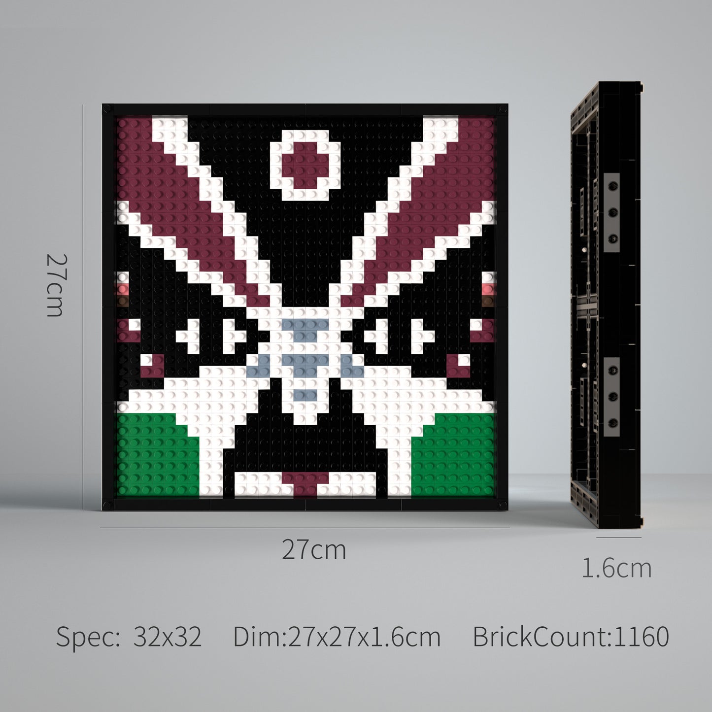 32*32 Compatible Lego Pieces "Face of Peking Opera Jing " Building Brick Pixel Art