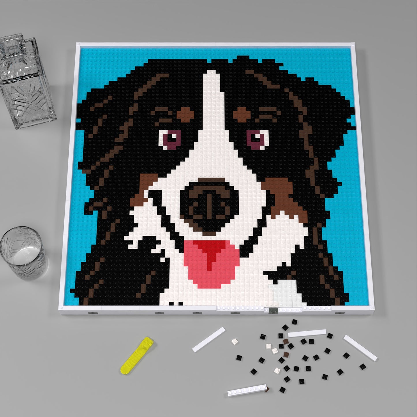 Lovely Husky Compatible LEGO Artwork (64*64 dots, Assembled Frame)