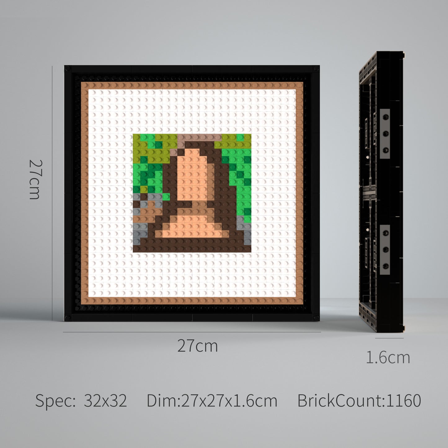 Mona Lisa's Smile Building Brick Pixel Art - 32*32 Modular Compatible with Lego