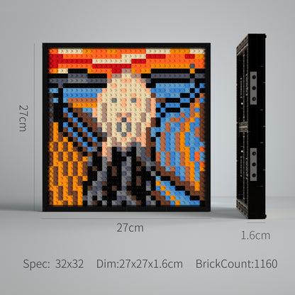Munch's The Scream Building Brick Pixel Art - 32*32 Modular Compatible with Lego