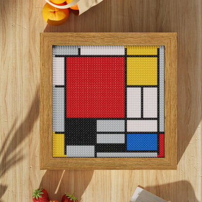 48*48 Dot Handmade Diamond Painting Mondrian's Red, Yellow and Blue   Customized Modern Art Gift