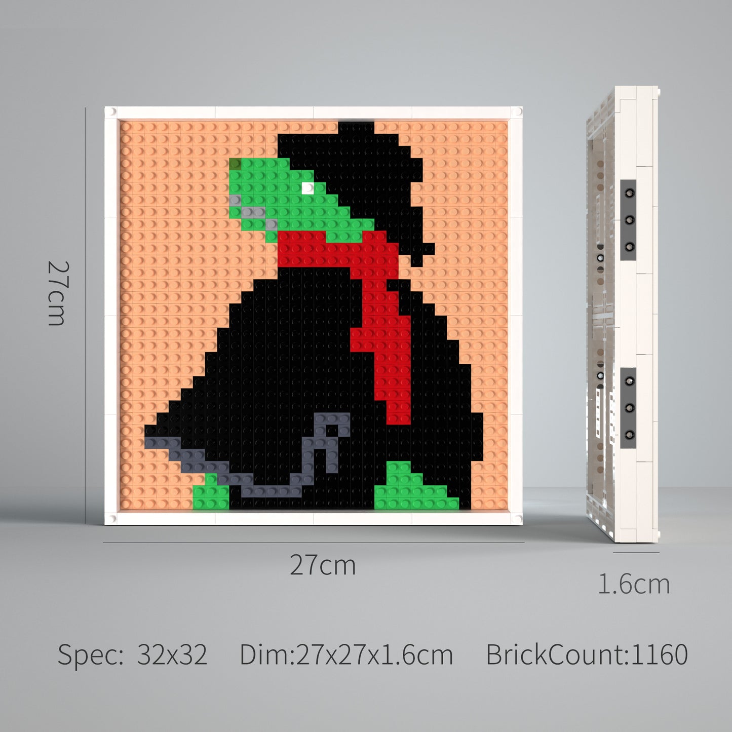 Crocodile Hero Building Brick Pixel Art - 32*32 Modular Compatible with Lego