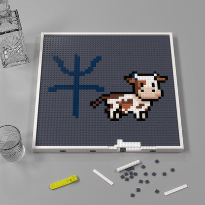 48*48 Dot Handmade Building Brick Pixel Art Chinese Zodiac Ox Customized Chinese Traditional Culture Artwork Best Gift for Friends of Ox