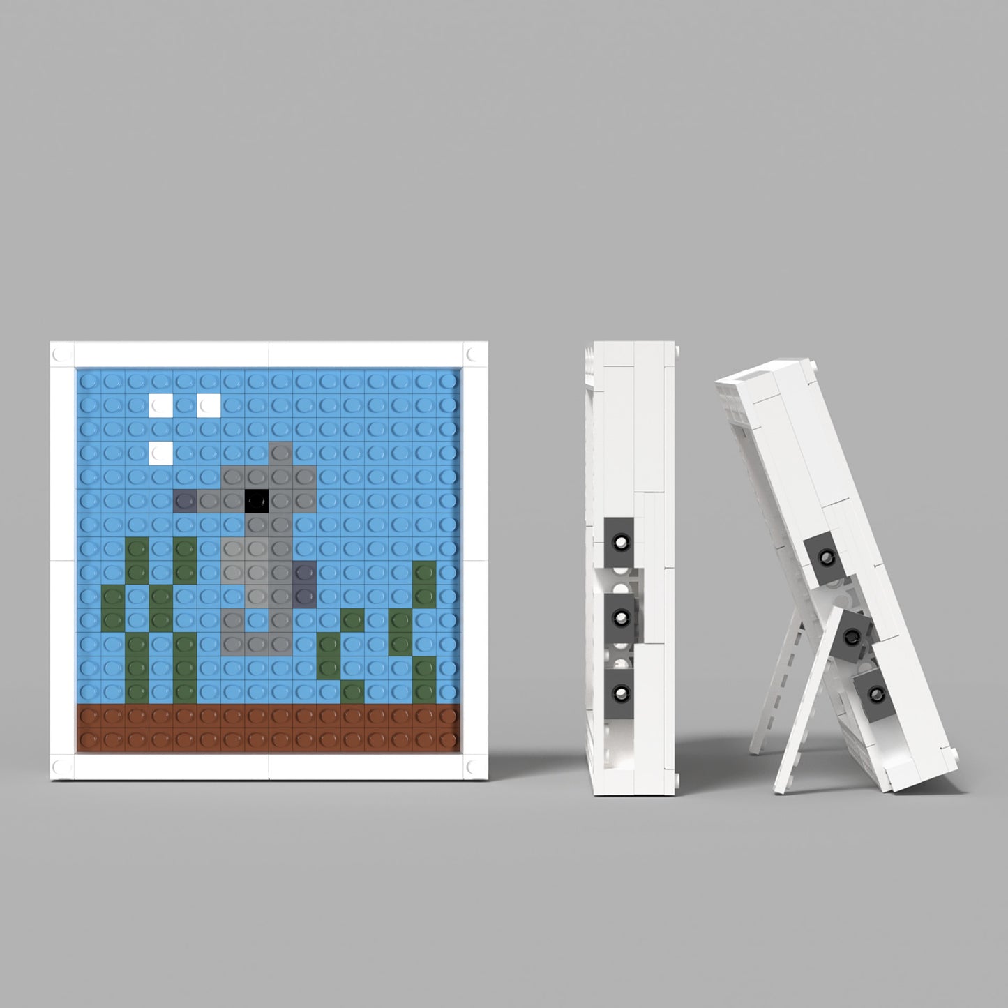 Pixel Art of Underwater World Compatible Lego Set - An Abstract Decoration with Seahorse