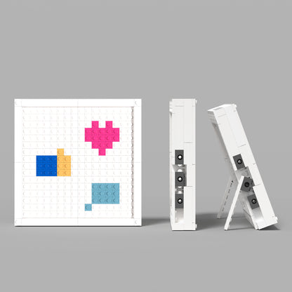 Pixel Art of Like, Favorite and Comment Compatible Lego Set - An Interactive Social Media Theme Decoration