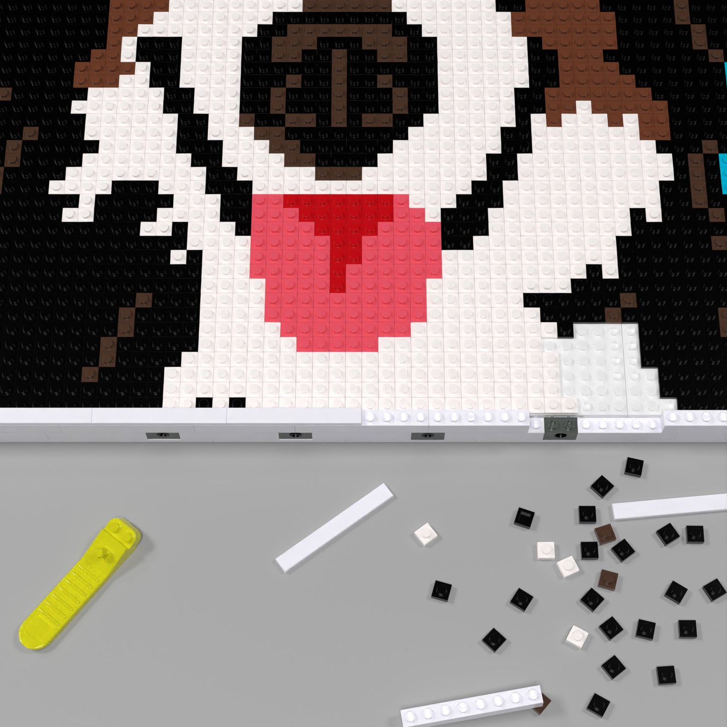 Lovely Husky Compatible LEGO Artwork (64*64 dots, Assembled Frame)