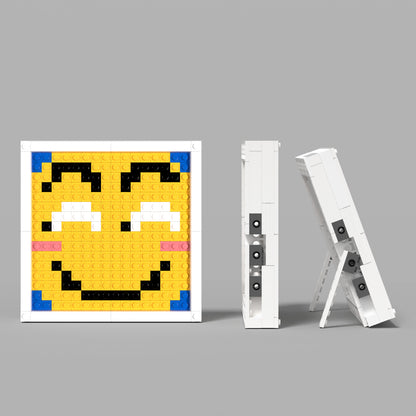 Pixel Art of Funny Face Compatible Lego Set - A Humorous Decoration to Lighten Up Your Mood