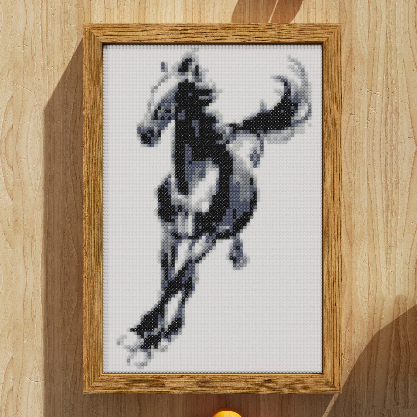 Xu Beihong's Galloping Horse, Representing Dynamism and Strength in Chinese Modern Painting Theme Diamond Painting, 64*96 Dots, 26 Faces ABS Diamond, Elegant Solid Wood Frame