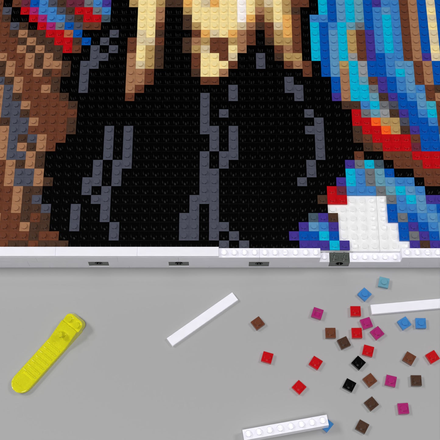 The Scream by Edvard Munch Compatible LEGO Artwork (64*64 dots, Assembled Frame)
