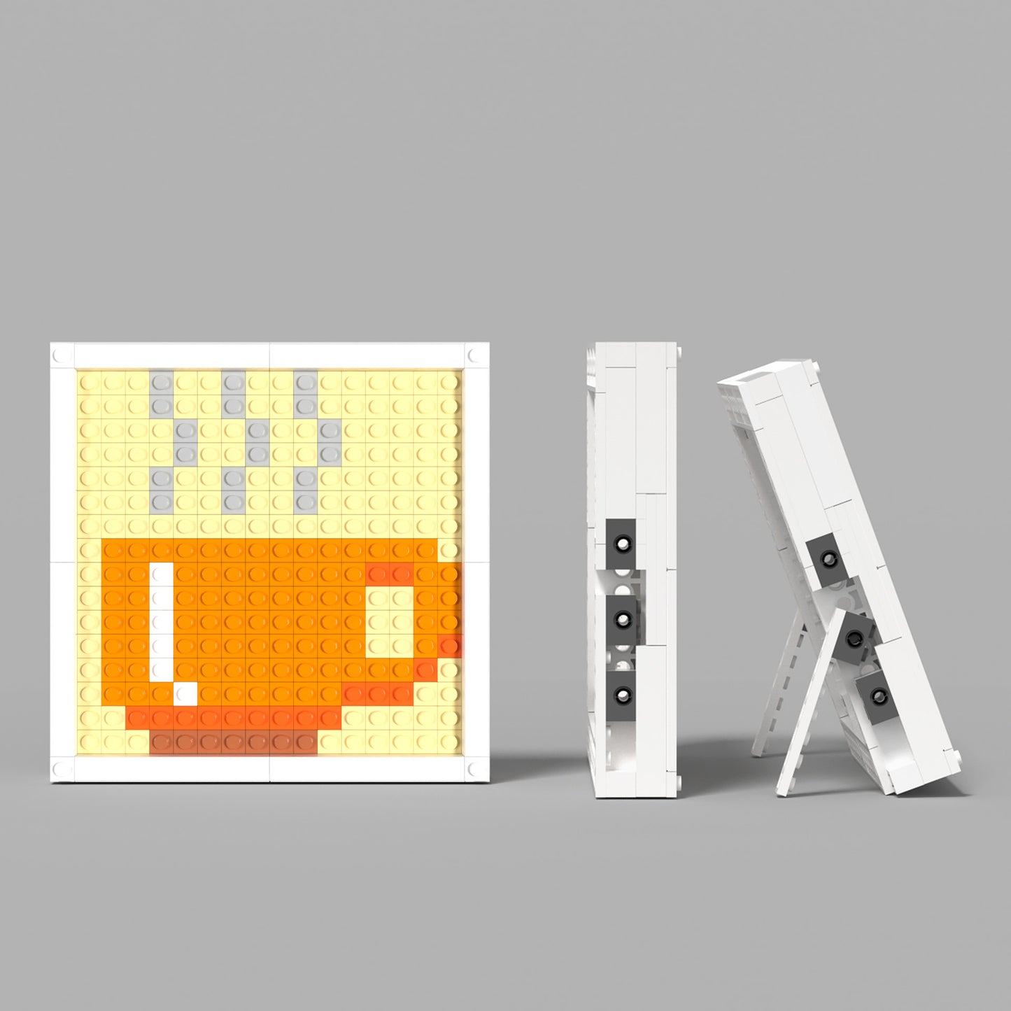 Pixel Art of A Cup of Hot Coffee Compatible Lego Set - A Warm Minimalist Decoration with Rest Reminder