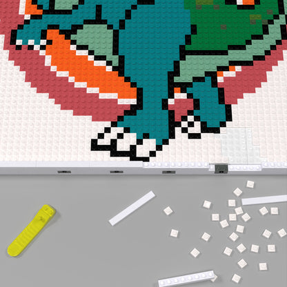 Cute Dinosaur Compatible LEGO Artwork (64*64 dots, Assembled Frame)
