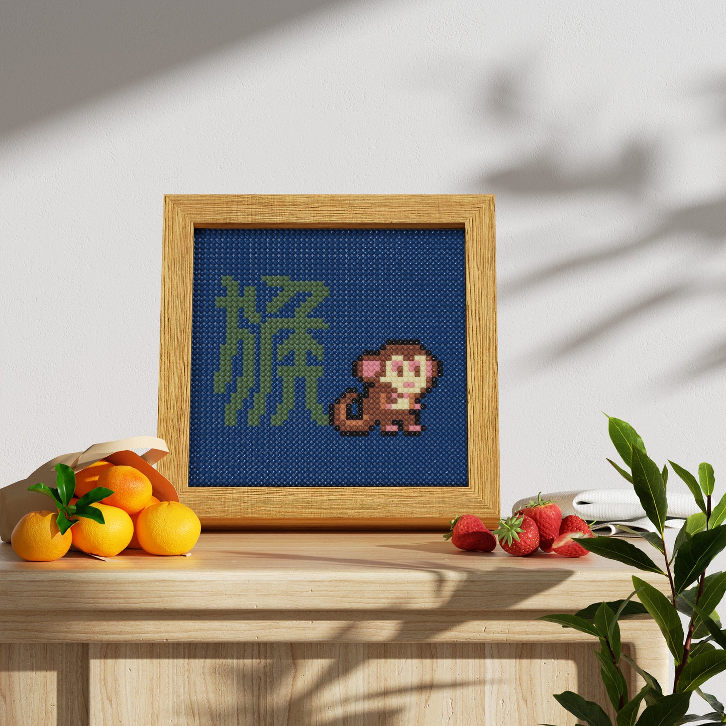 48*48 Dot Handmade Diamond Painting Chinese Zodiac Monkey Customized Chinese Traditional Culture Artwork  The Best Gift for Monkey Friends