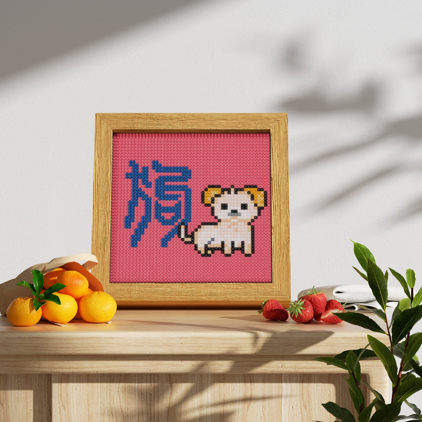 48*48 Dot Handmade Diamond Painting Chinese Zodiac Dog Customized Chinese Traditional Culture Artwork  The Best Gift for Dog Friends