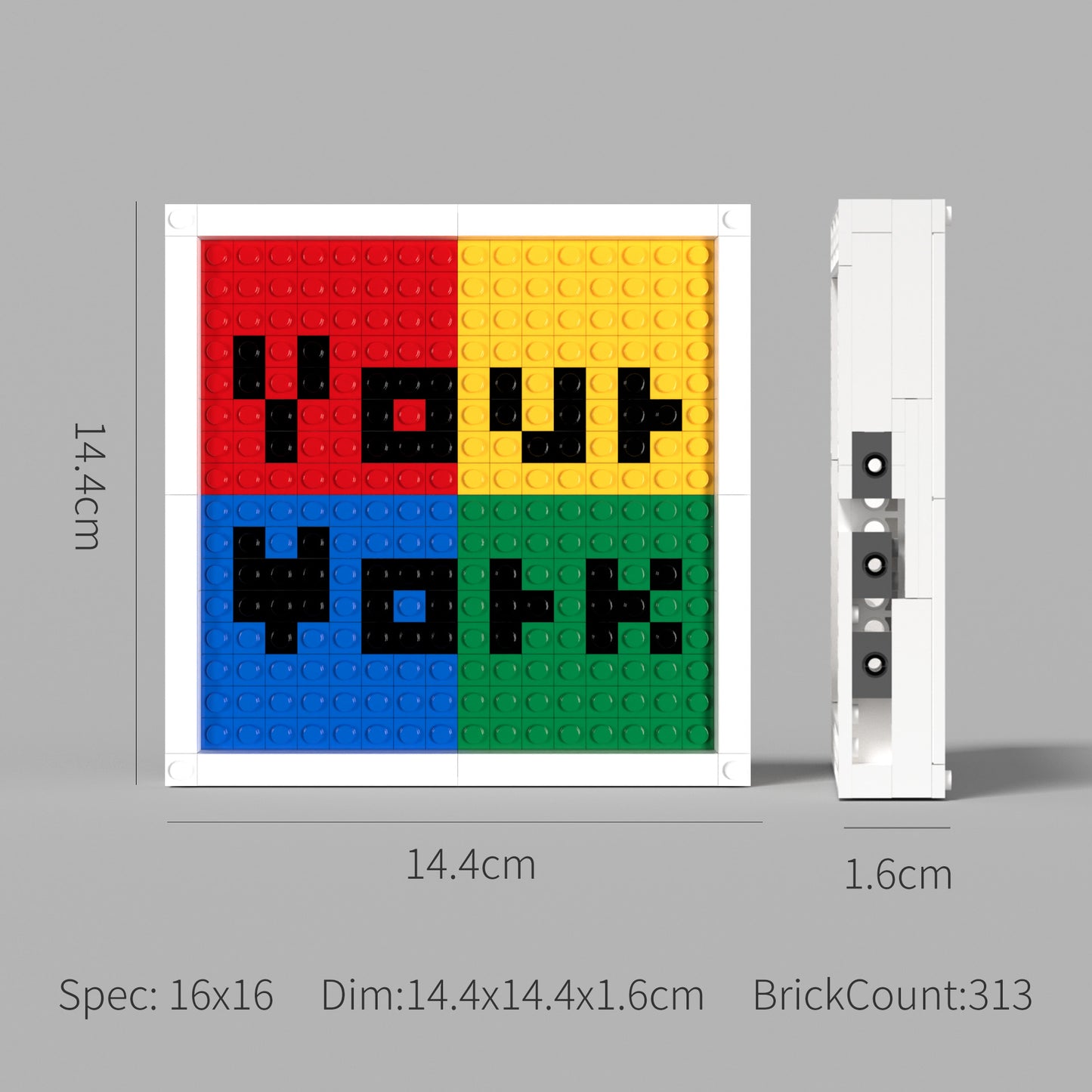 Customize a 16*16 Pixel Building Brick Mosaic - We'll Ship Based on Your Design!