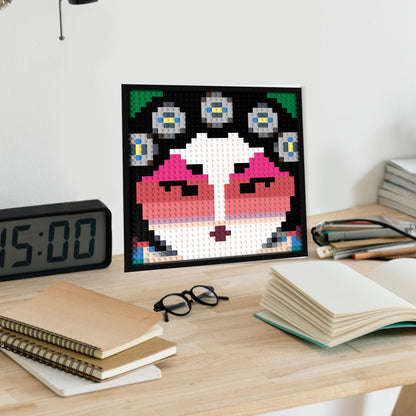 32*32 Compatible Lego Pieces "Face of Peking Opera Dan" Pixel Art