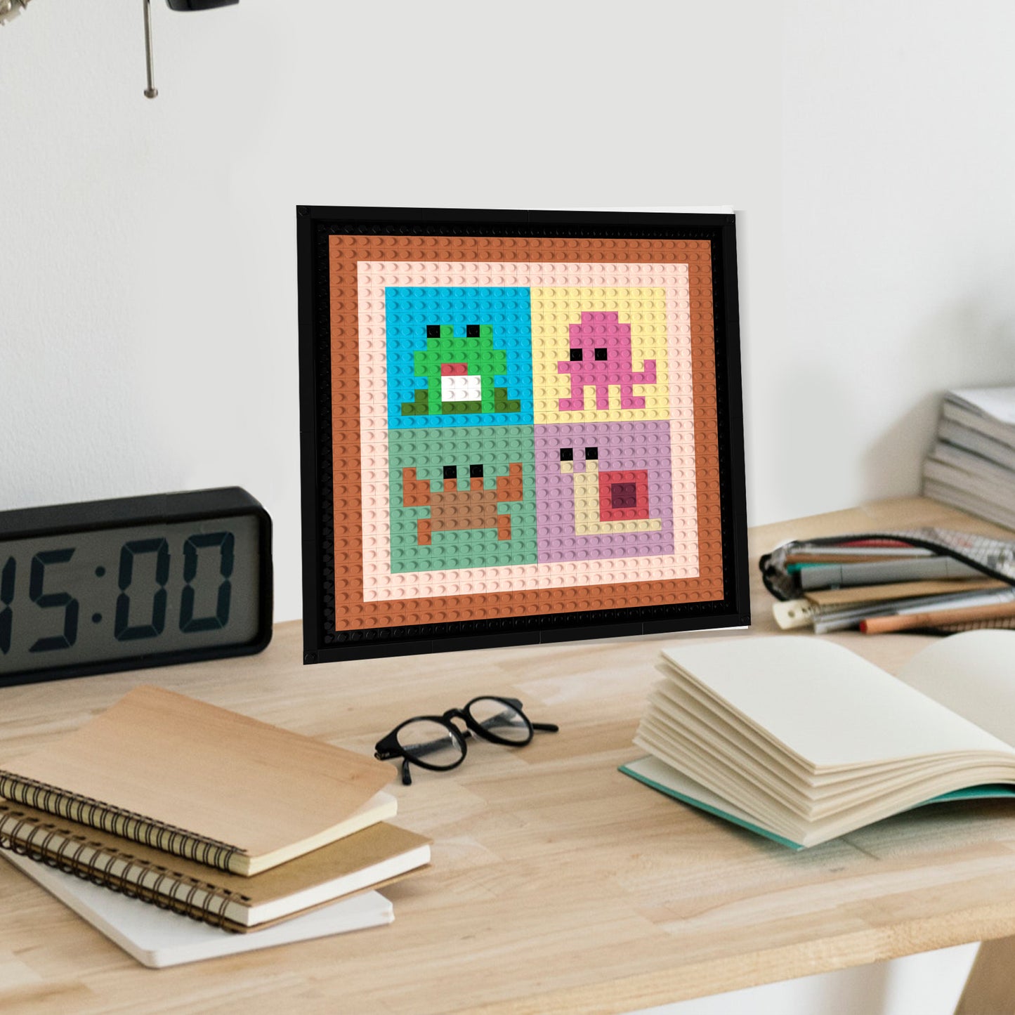 32*32 Compatible Lego Pieces "Four Abstract Cute Little Animals" Pixel Art