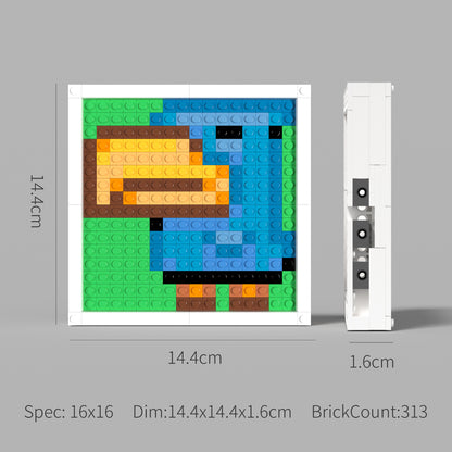 Pixel Art of Pelican Compatible Lego Set - A Minimalist Decoration with Big Beak