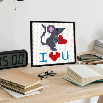 I Love You Building Brick Pixel Art - 32*32 Modular Compatible with Lego