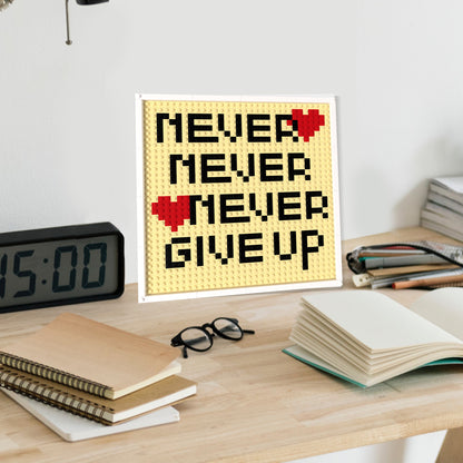 32*32 Compatible Lego Pieces "NEVER GIVE UP" Motto Pixel Art