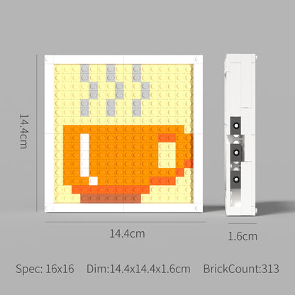 Pixel Art of A Cup of Hot Coffee Compatible Lego Set - A Warm Minimalist Decoration with Rest Reminder