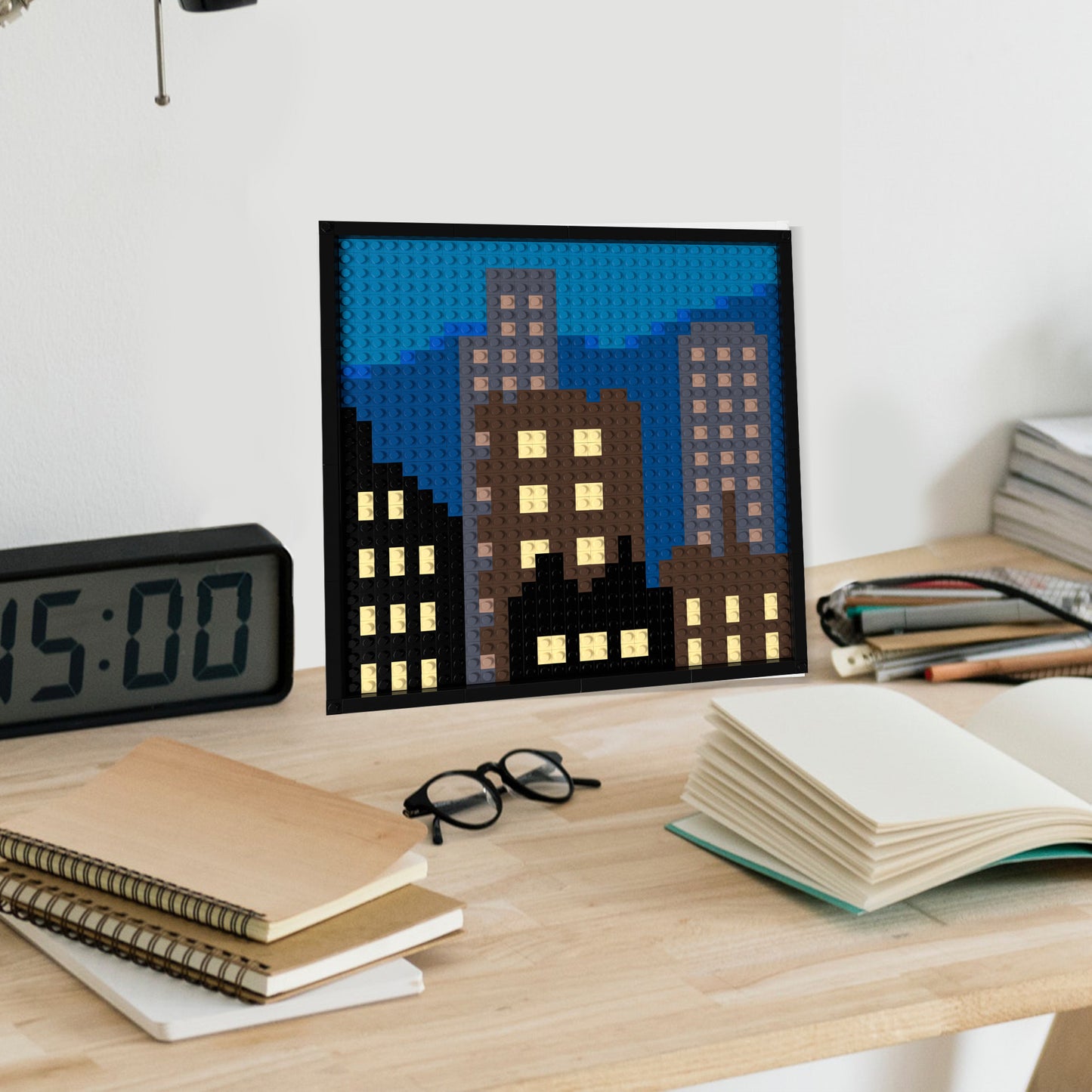 Night City Building Brick Pixel Art - 32*32 Modular Compatible with Lego