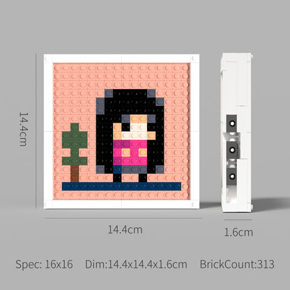 Ultra Low Resolution Girl Compatible Lego Pixel Art DIY Decorative Painting Set