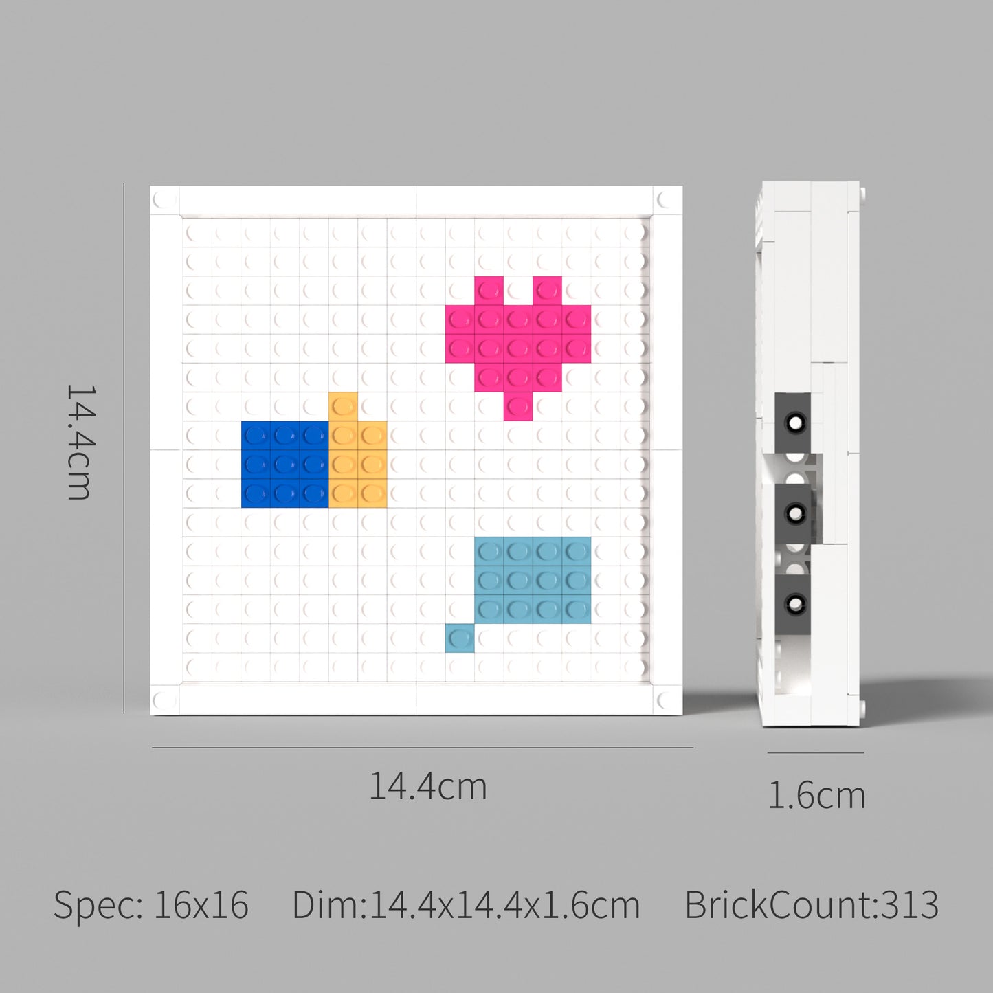 Pixel Art of Like, Favorite and Comment Compatible Lego Set - An Interactive Social Media Theme Decoration