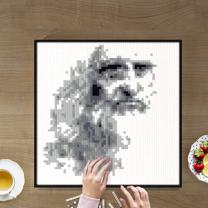 The Da Vinci Self-Portrait Compatible LEGO Artwork (64*64 dots, with frame)