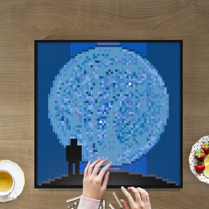 Gazing at the Starry Sky Compatible LEGO Artwork (64*64 dots, Assembled Frame)