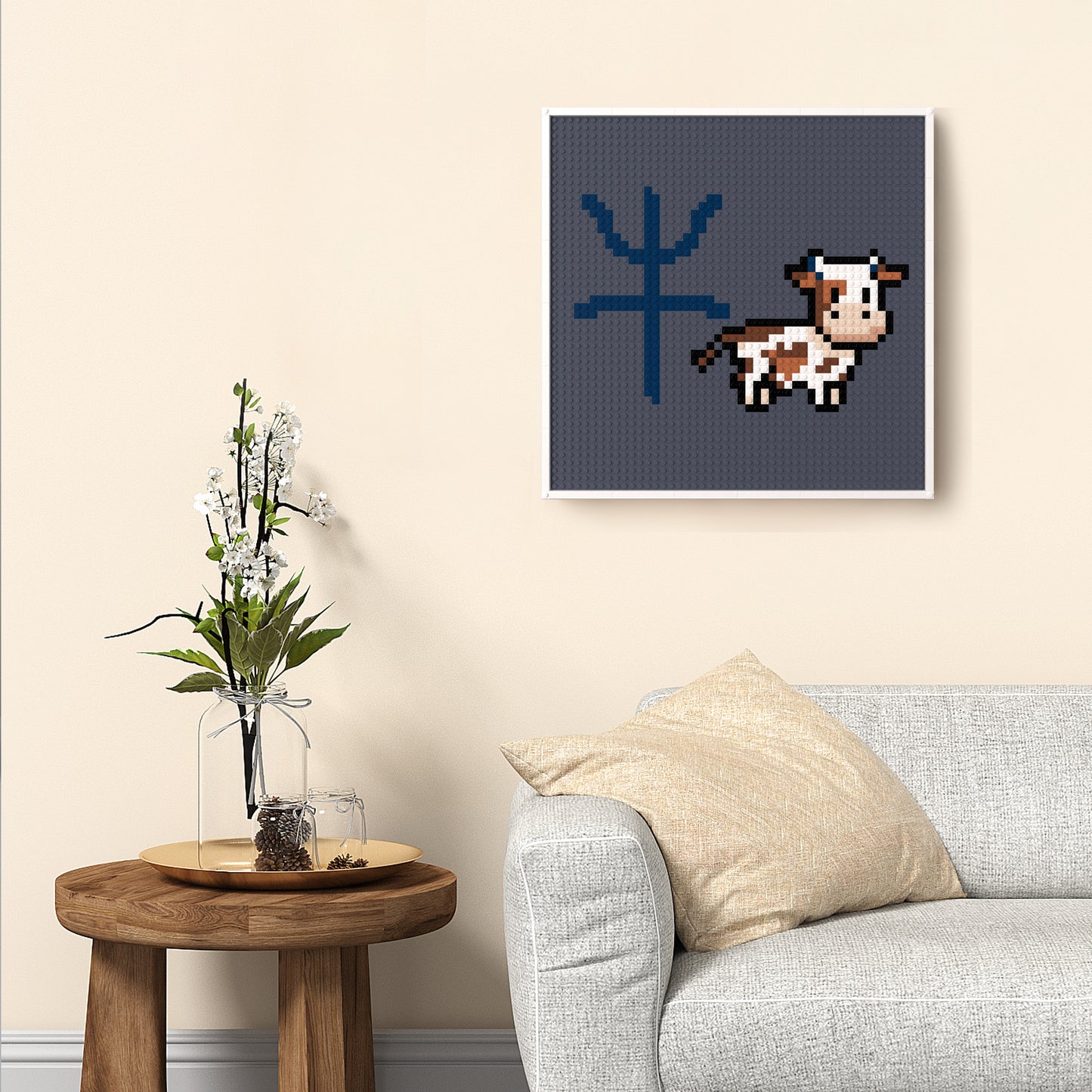 48*48 Dot Handmade Building Brick Pixel Art Chinese Zodiac Ox Customized Chinese Traditional Culture Artwork Best Gift for Friends of Ox