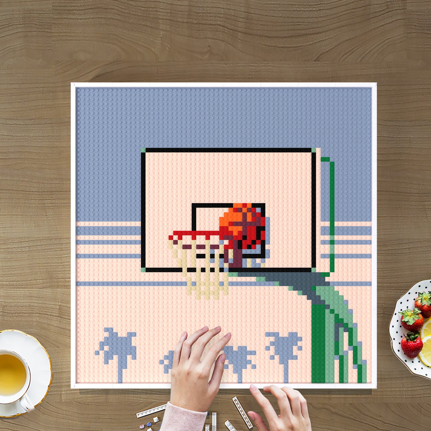 Basketball Frame Compatible LEGO Artwork (64*64 dots, Assembled Frame)