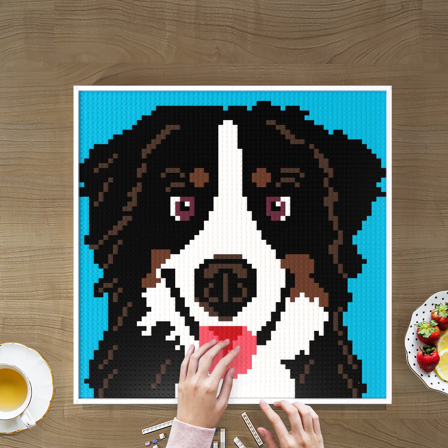 Lovely Husky Compatible LEGO Artwork (64*64 dots, Assembled Frame)