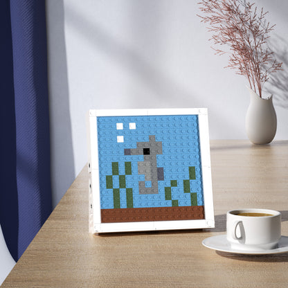 Pixel Art of Underwater World Compatible Lego Set - An Abstract Decoration with Seahorse