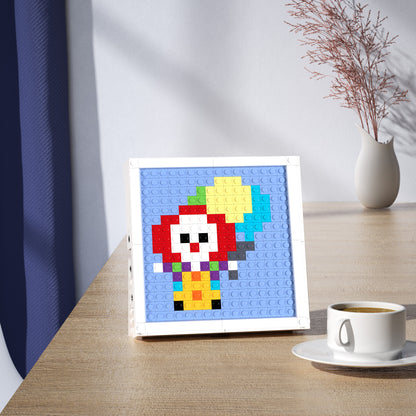 Pixel Art of Clown with Balloon Compatible Lego Set - A Whimsical Decoration to Lighten Up Your Space