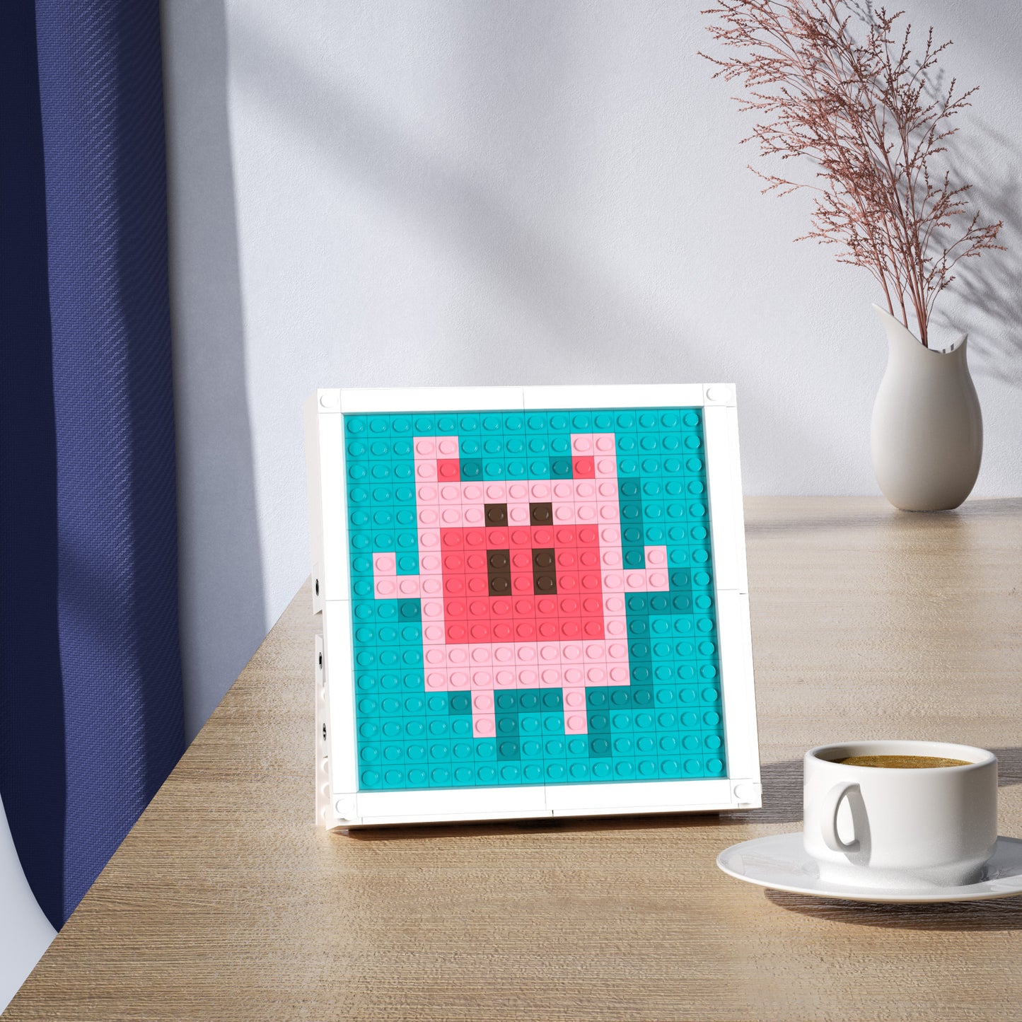 Pixel Art of a Little Pig Compatible Lego Set - An Adorable Decoration to Light up Your Space