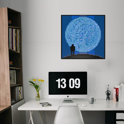 Gazing at the Starry Sky Compatible LEGO Artwork (64*64 dots, Assembled Frame)