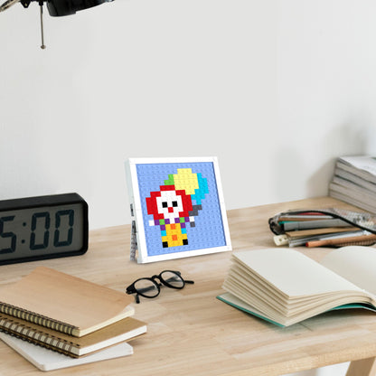 Pixel Art of Clown with Balloon Compatible Lego Set - A Whimsical Decoration to Lighten Up Your Space