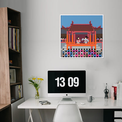 Traditional Chinese Folk Stage Compatible LEGO Artwork (64*64 dots, Assembled Frame)