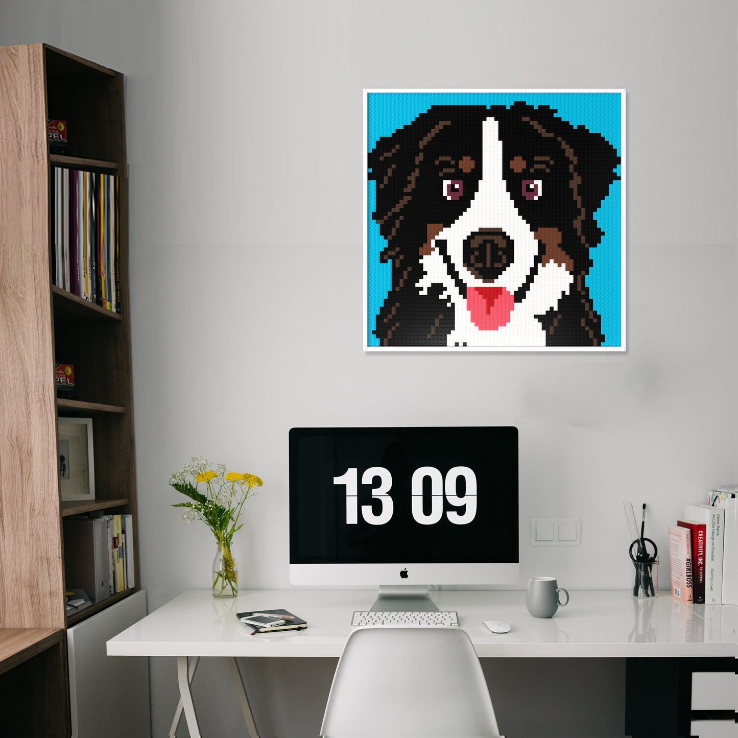 Lovely Husky Compatible LEGO Artwork (64*64 dots, Assembled Frame)