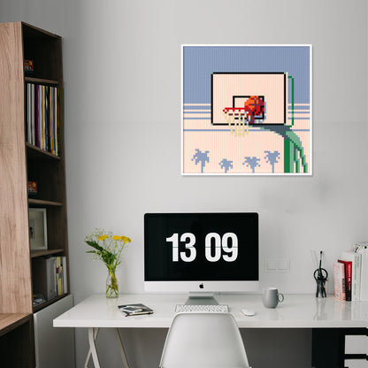 Basketball Frame Compatible LEGO Artwork (64*64 dots, Assembled Frame)