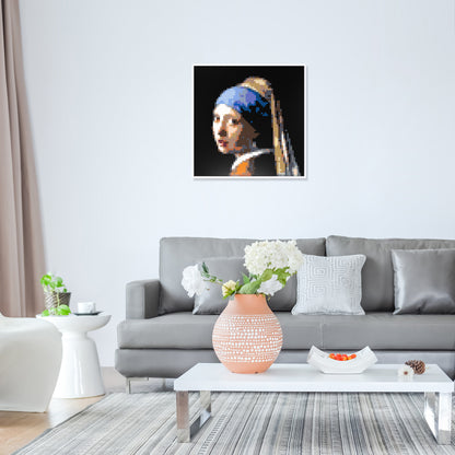 Girl with a Pearl Earring Compatible LEGO Artwork (64*64 dots,Assembled Frame)