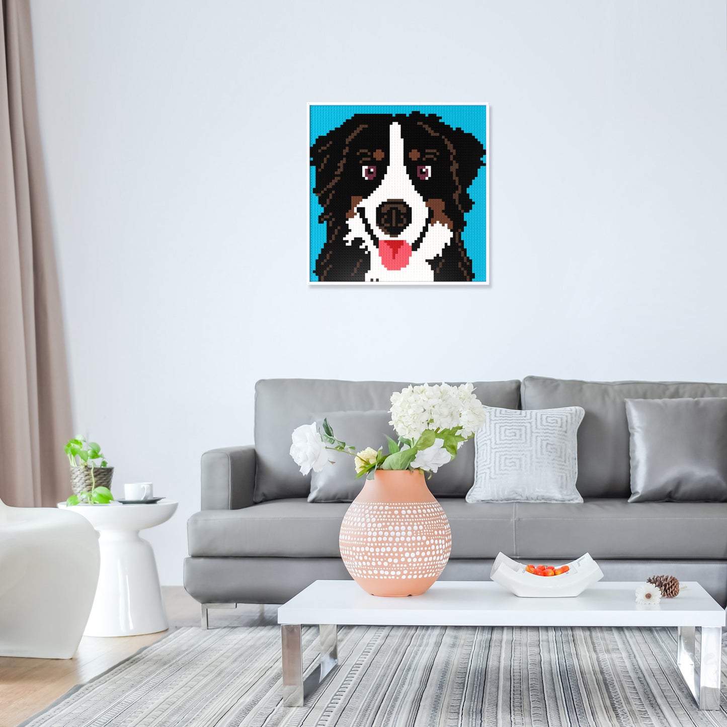 Lovely Husky Compatible LEGO Artwork (64*64 dots, Assembled Frame)