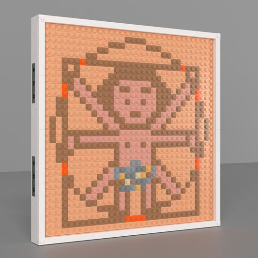 32*32 Compatible Lego Pieces Da Vinci's Work Vitruvian Man Pixel Art