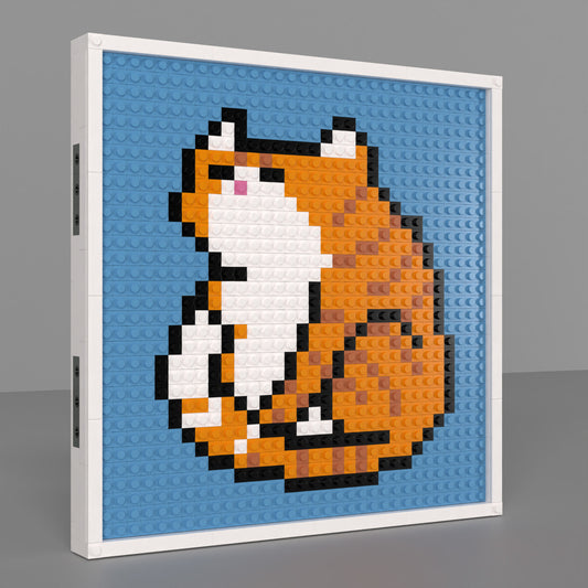 Chubby Cat Building Brick Pixel Art - 32*32 Modular Compatible with Lego