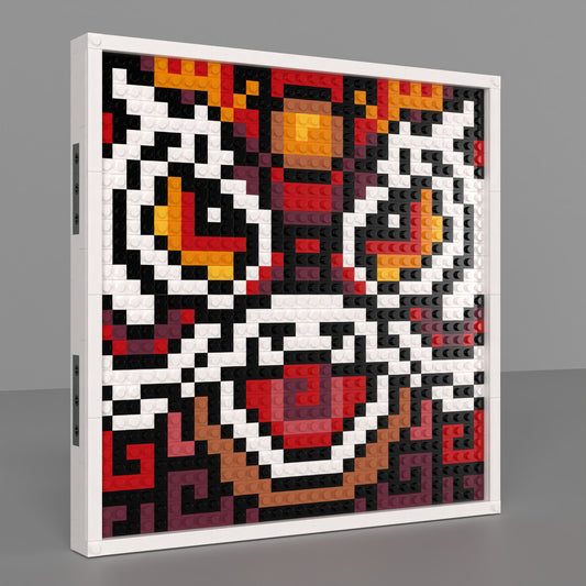 32*32 Compatible Lego Pieces "Chinese Style Lion" Pixel Art