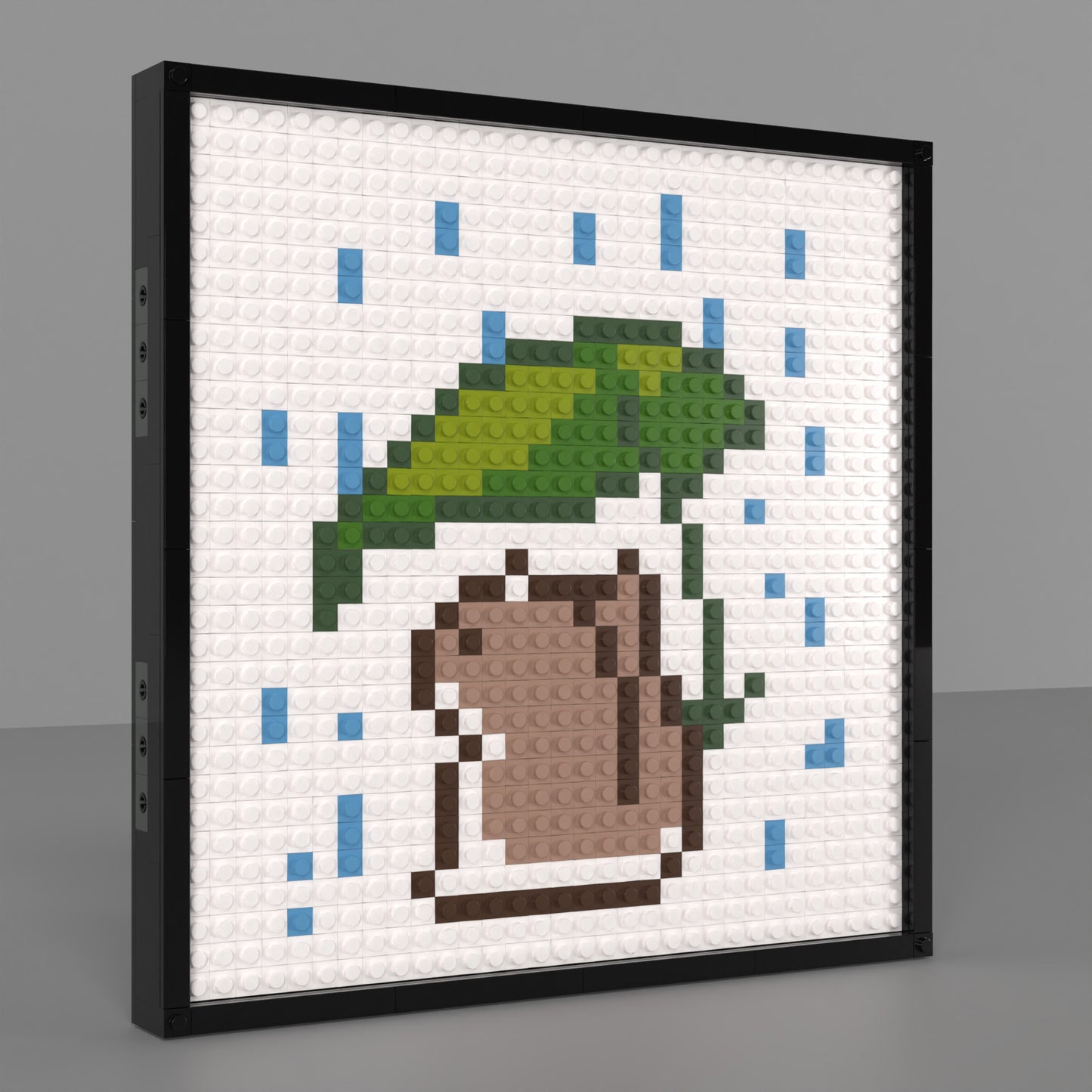 Dragon Cat Under Lotus Leaf Building Brick Pixel Art - 32*32 Modular Compatible with Lego