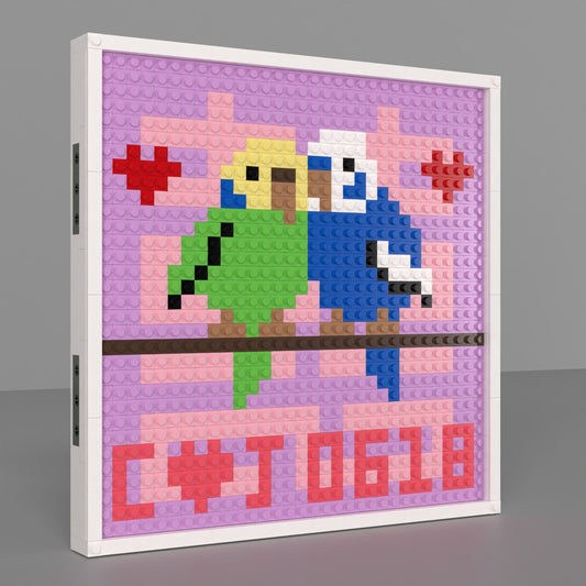 32*32 Compatible Lego Pieces "A Pair of Magpie Lovers Kissing" Personalized Pixel Art