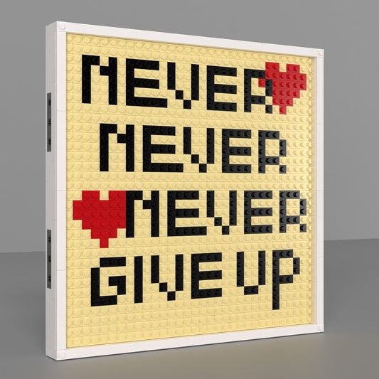 32*32 Compatible Lego Pieces "NEVER GIVE UP" Motto Pixel Art