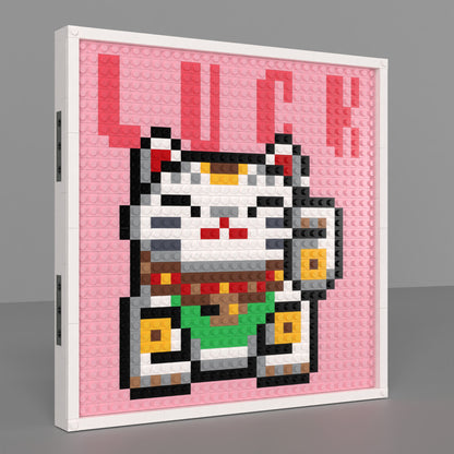 32*32 Compatible Lego Pieces "Chinese Beckoning Cat" Pixel Art